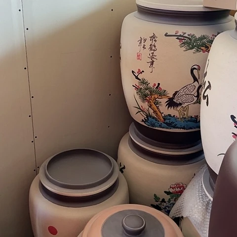 【闪购商品】紫砂茶叶罐贰**驣紫砂茶叶罐3个，两个50饼，一个75饼