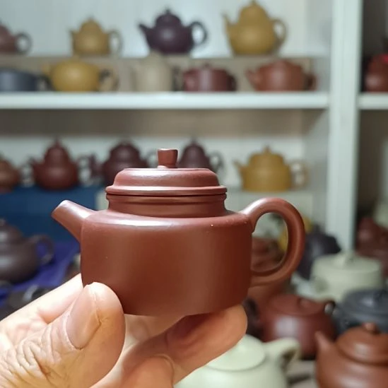紫砂茶壶原矿红皮龙小德钟内推70cc半手工