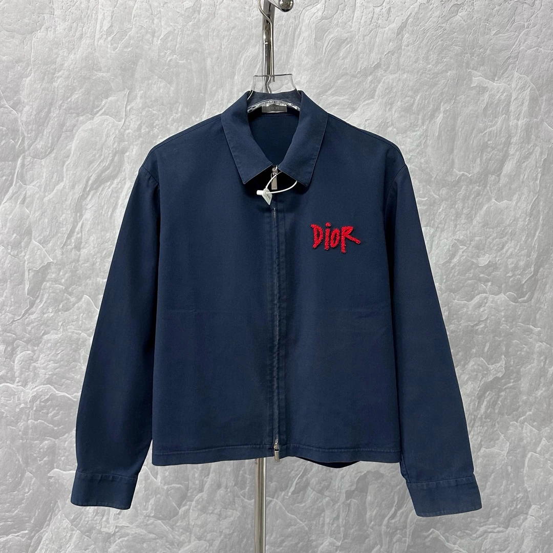 99新 DIOR/迪奥 stussy联名毛巾刺绣拉链外套38码J00998