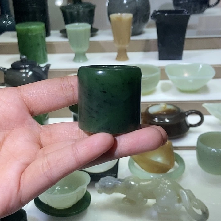 和田玉未镶嵌挂件碧玉扳指