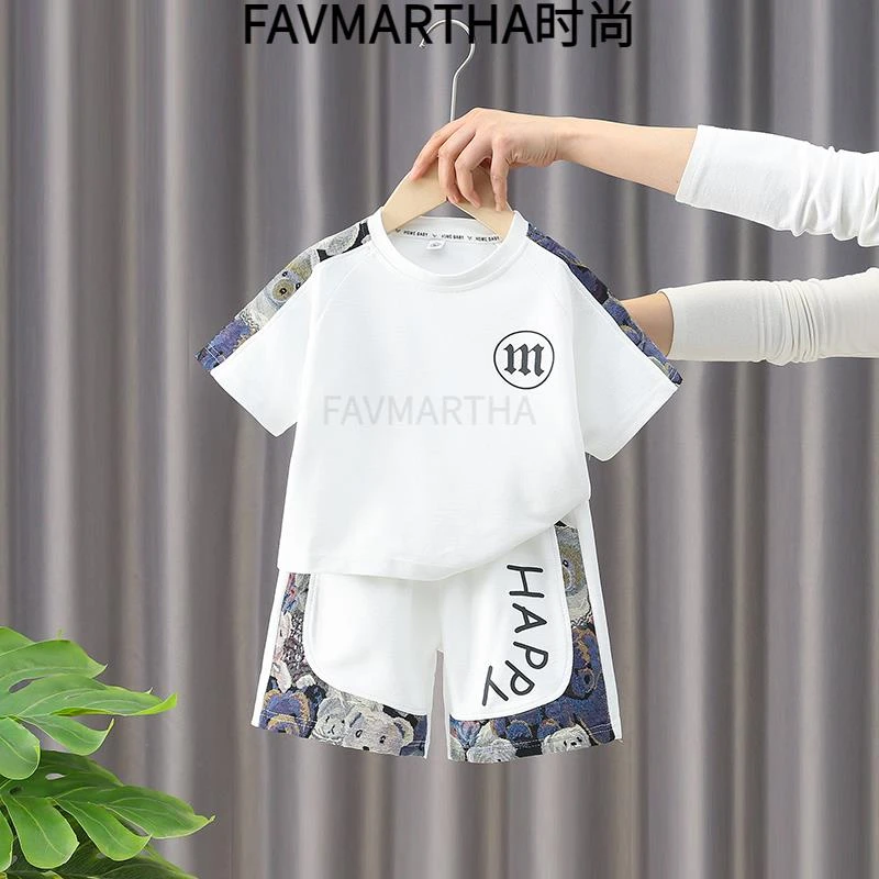 男童短袖t恤夏装套装2025新款儿童衣服宝宝上衣夏季男孩半袖体恤