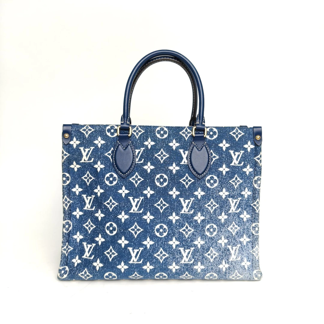 99新 LouisVuitton/路易威登 【双双】Onthego 中号 35 牛仔芯片