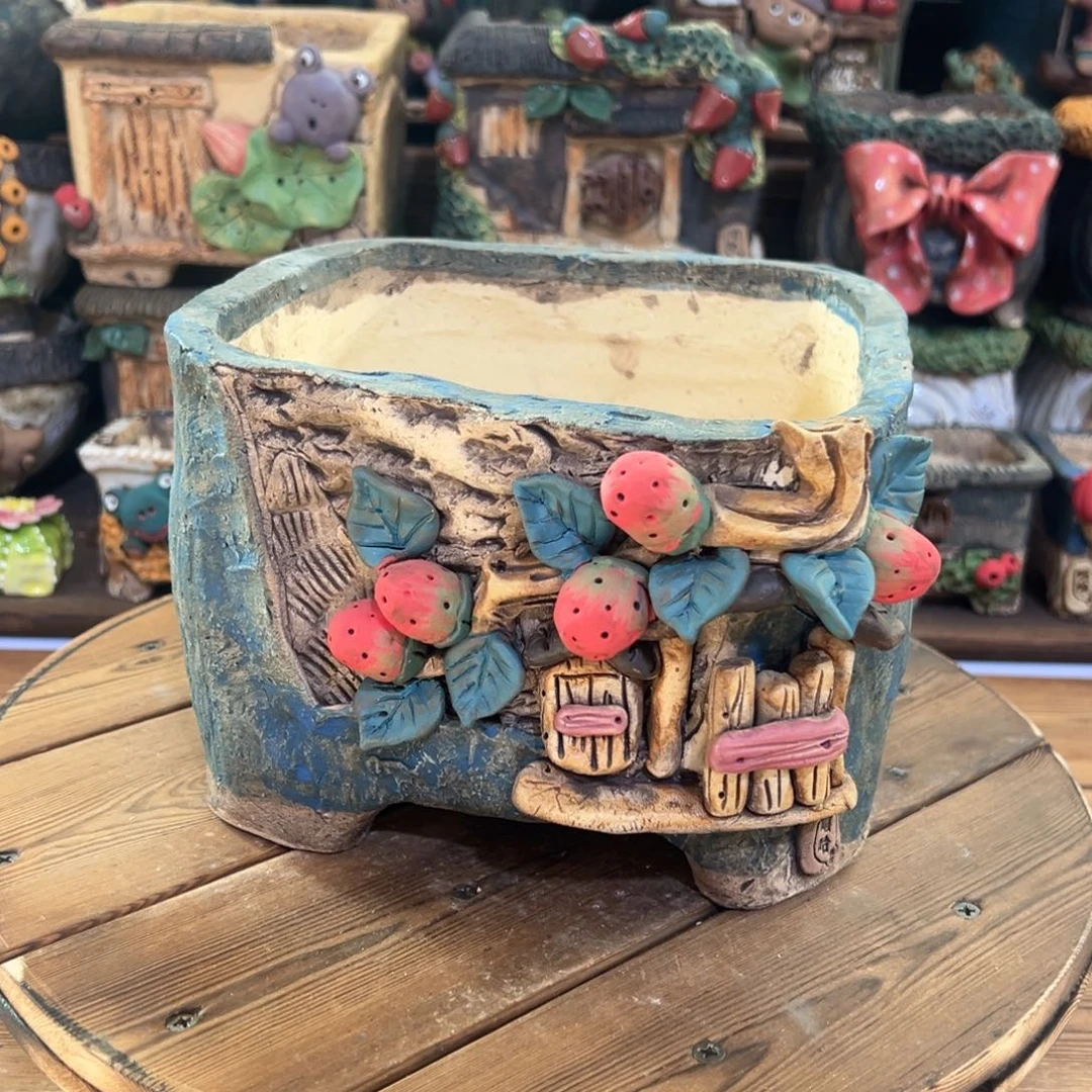 红陶嘻哈多肉花盆