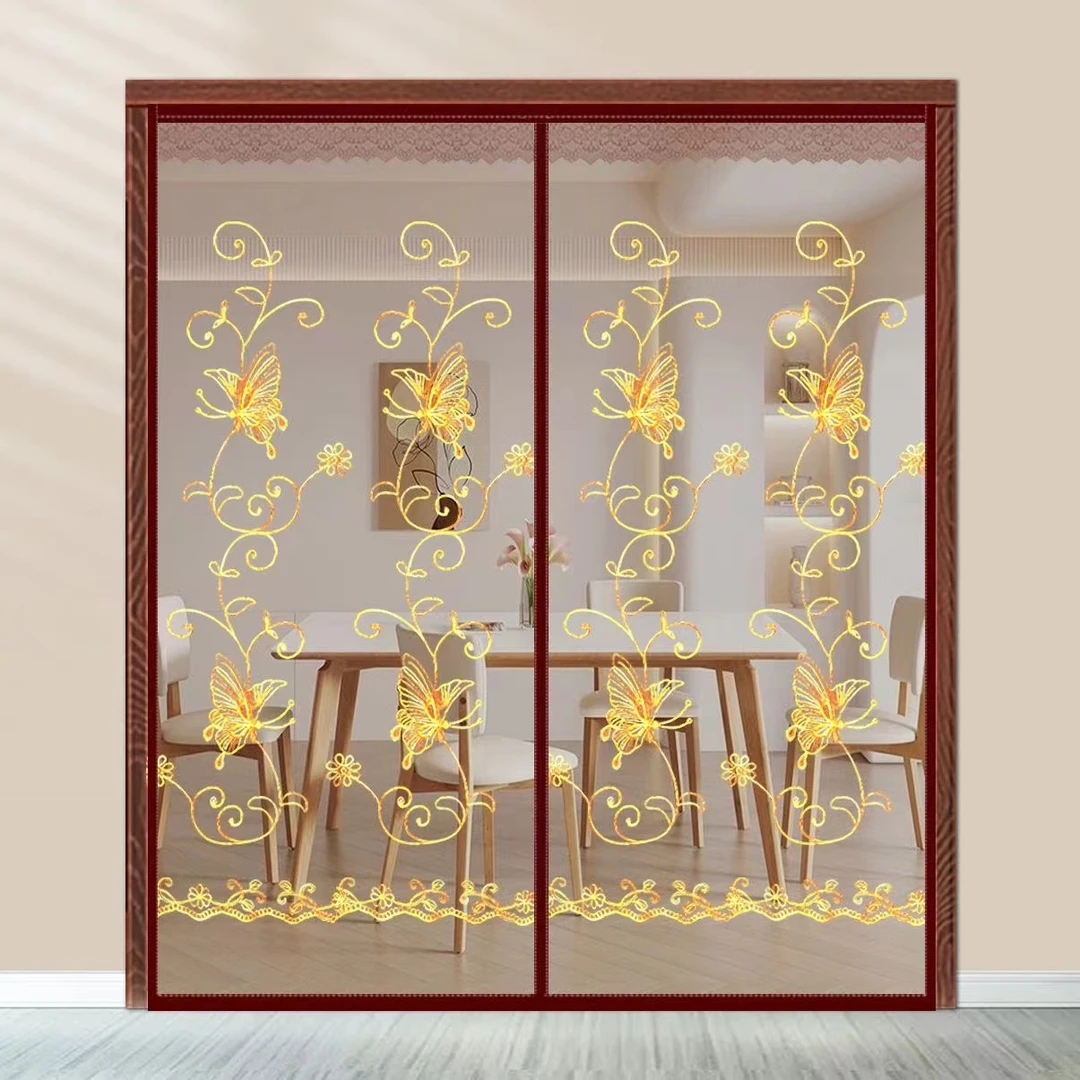 金刚网门帘防蚊夏季新款魔术贴门帘透明家用磁性免打孔