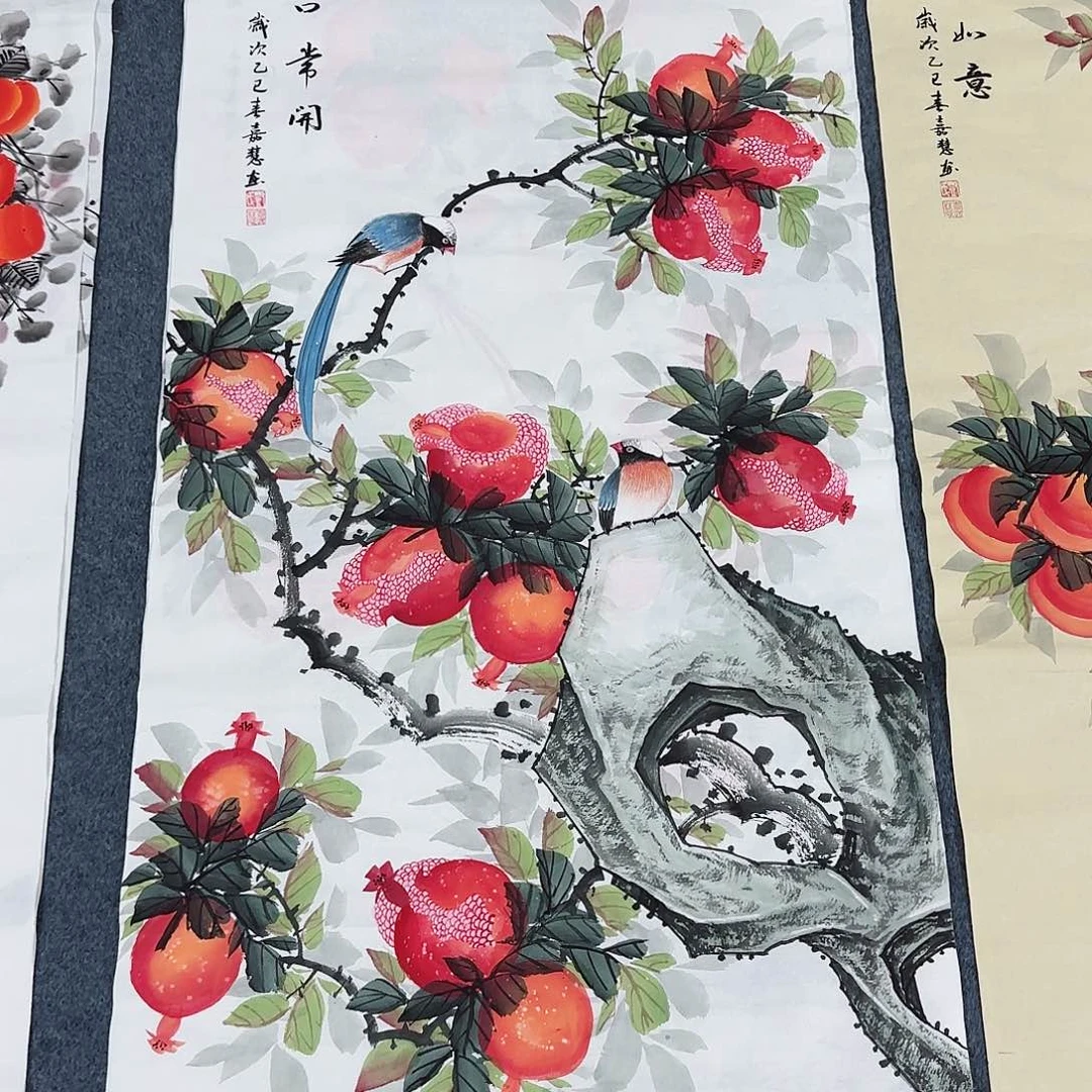 国画明****！尺寸70X138手绘作品 