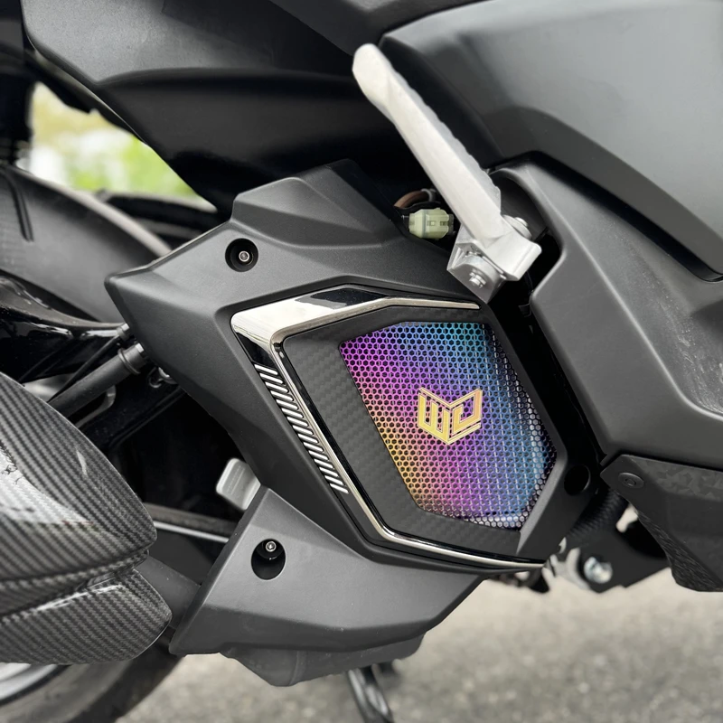 适用21-25款雅马哈NMAX155 NVX155改装水箱罩 炫彩水箱盖 不锈钢