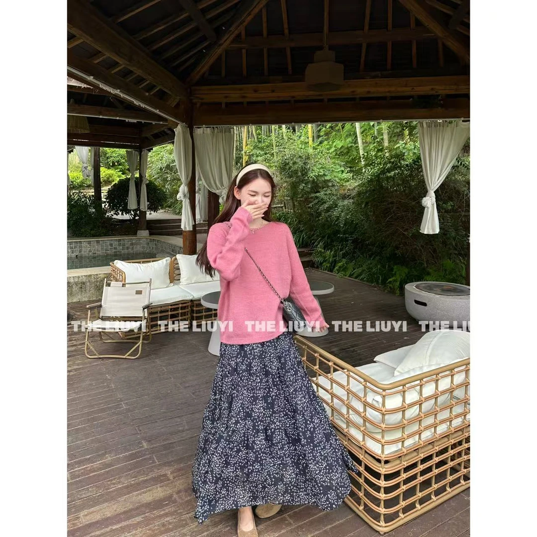 【LIUYI】全羊毛细腻不扎宽松温柔套头毛衣58121