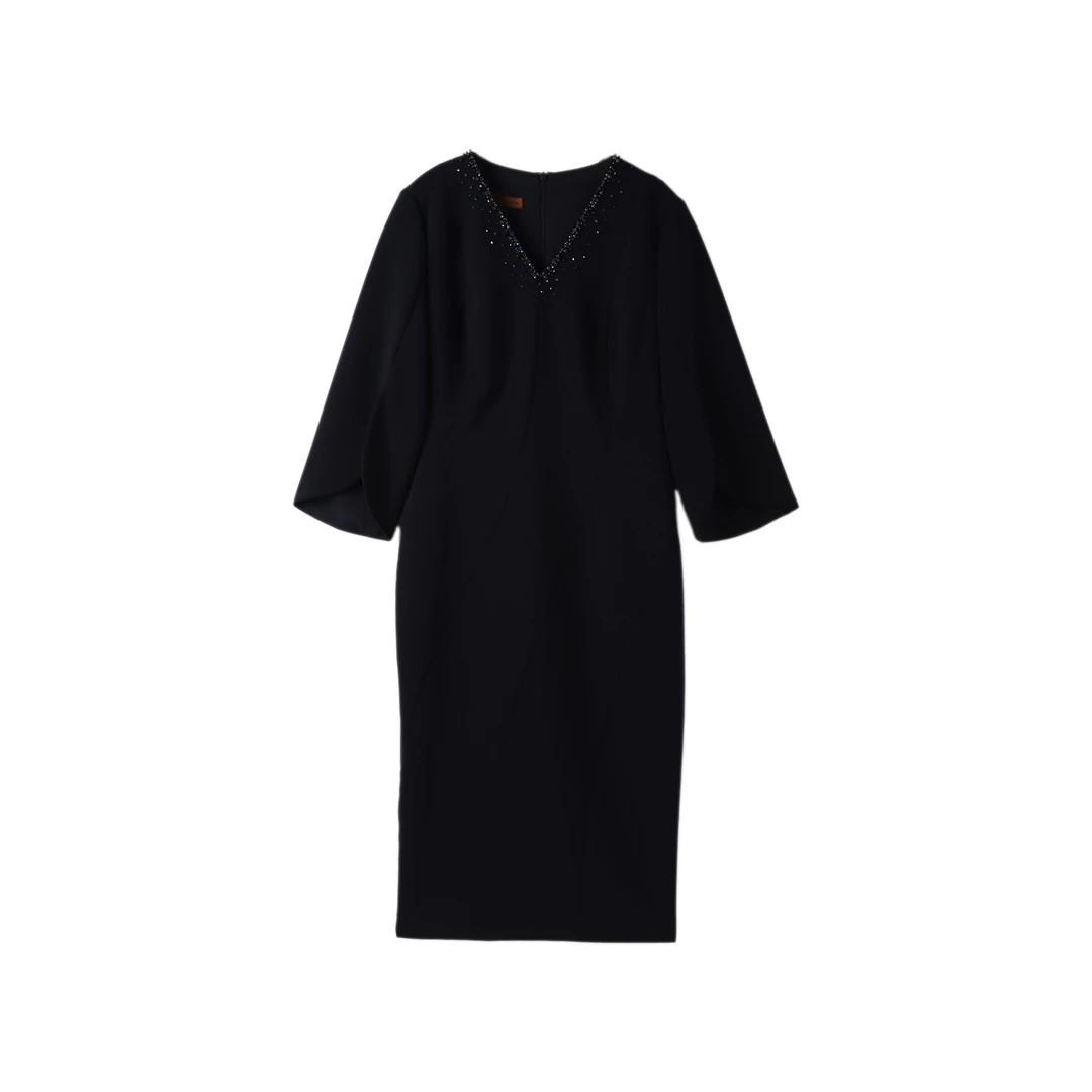 11048-凡诗琪FEARCHARIA-女士设计师时尚优雅休闲百搭长款连衣裙