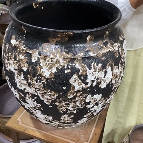 紫砂花盆口30高38，黑姹疾风