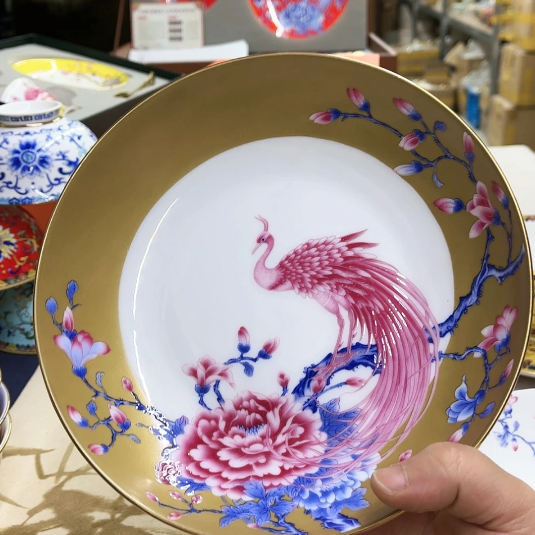 【闪购商品】骨瓷8英寸4深土豪金。。。。。