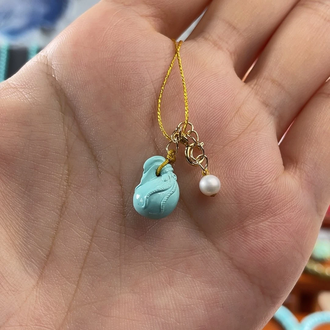 绿松石未镶嵌摆件福袋卡9