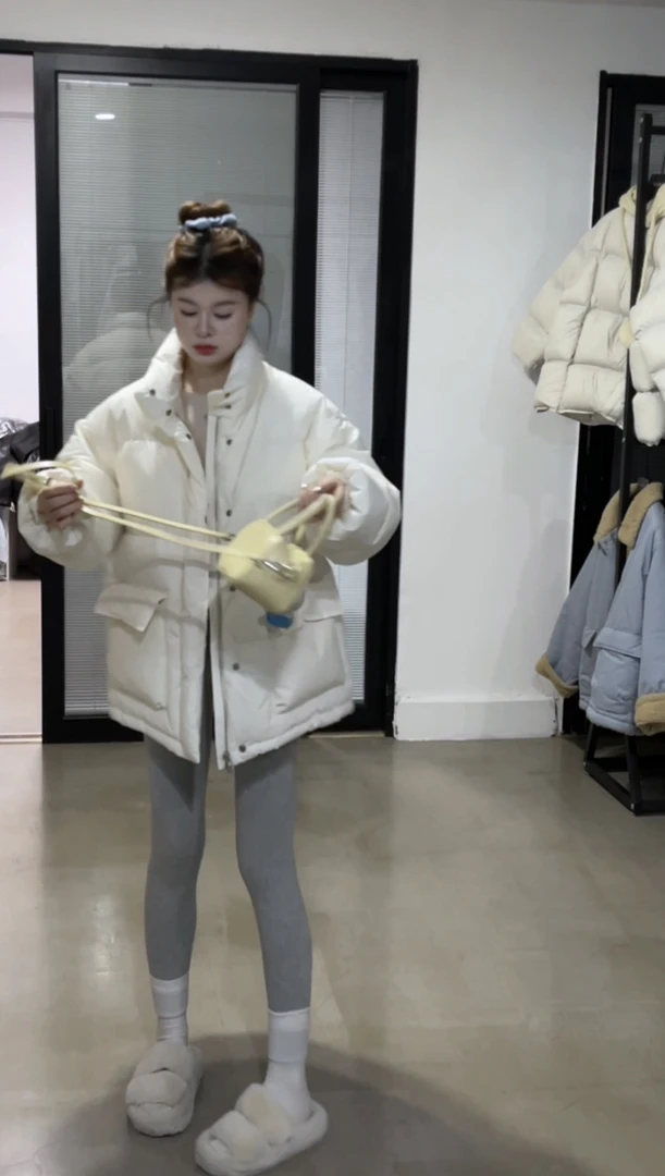 立领慵懒白鹅绒面包羽绒服 Y56