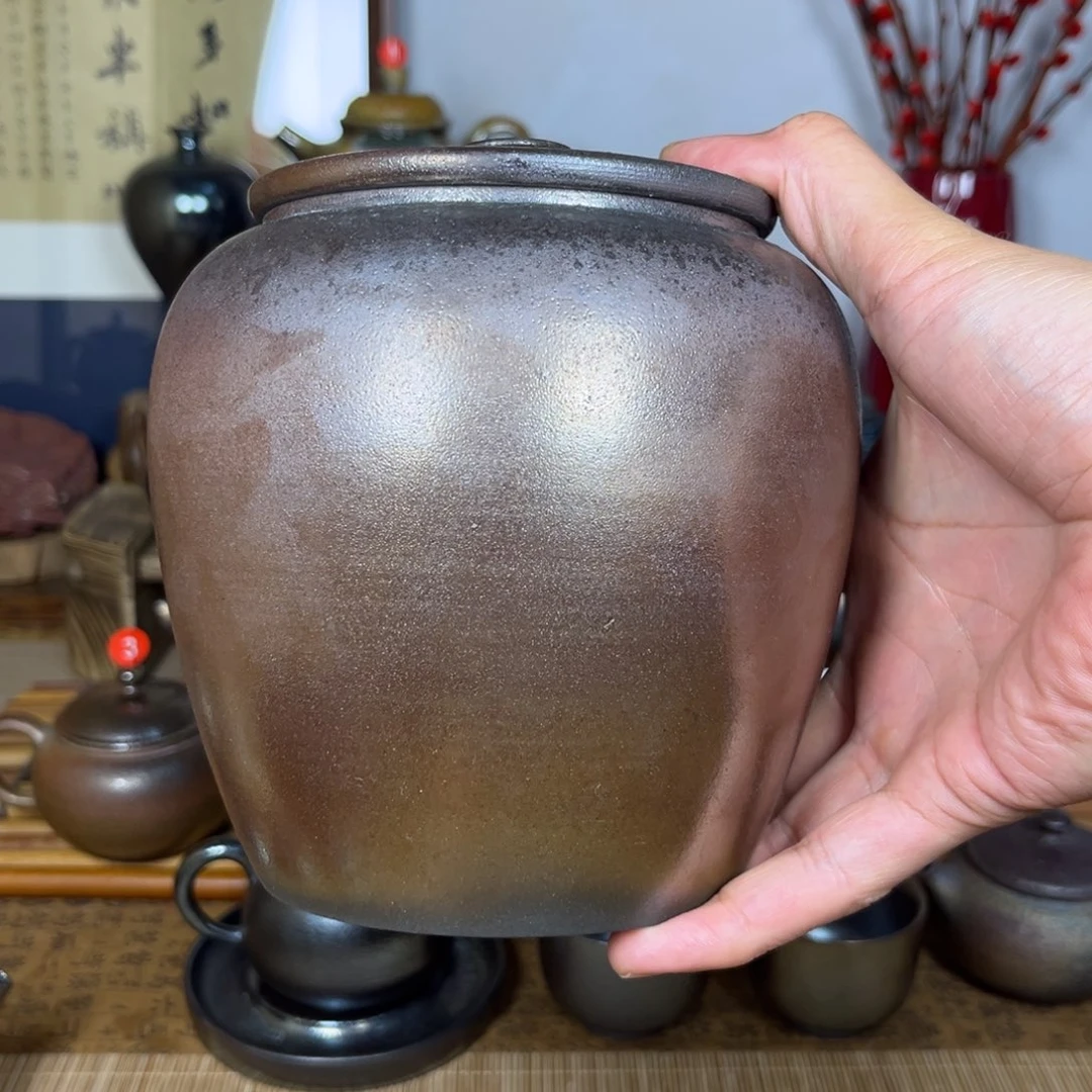 壶爱*人建水紫陶紫泥柴烧罐
