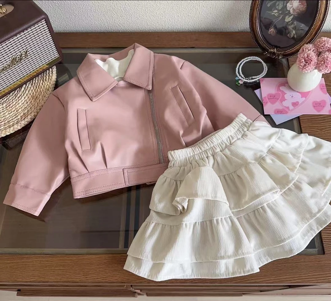 女童皮衣外套春秋季新款韩版潮酷休闲夹克儿童洋气上衣AQA007