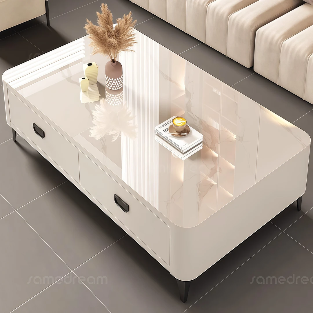 岩板茶几客厅家用现代简约轻奢高端大气2025新款小户型电视柜组合