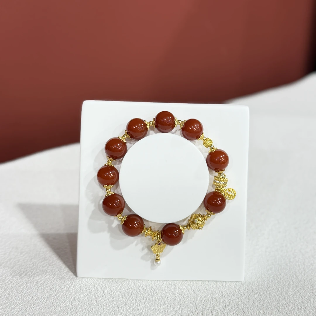 DM 1224-玛瑙贝珠蝴蝶手链玛瑙（多样性发其一）