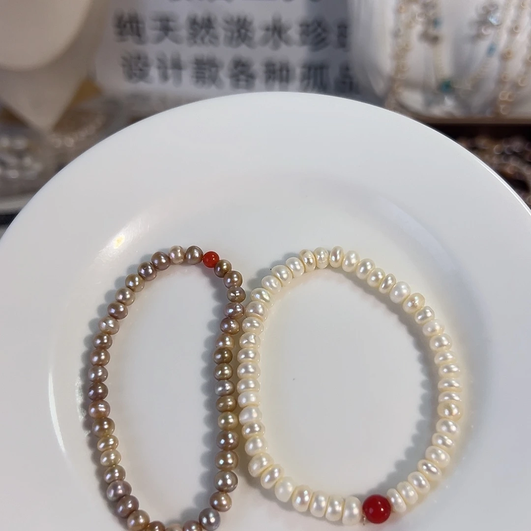 时尚设计款淡水珍珠淡水珍珠银S925镶嵌