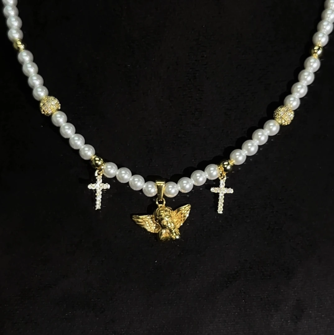 合金项链 【涅槃 天使 项链】黄色珠珠天使项链国潮风发