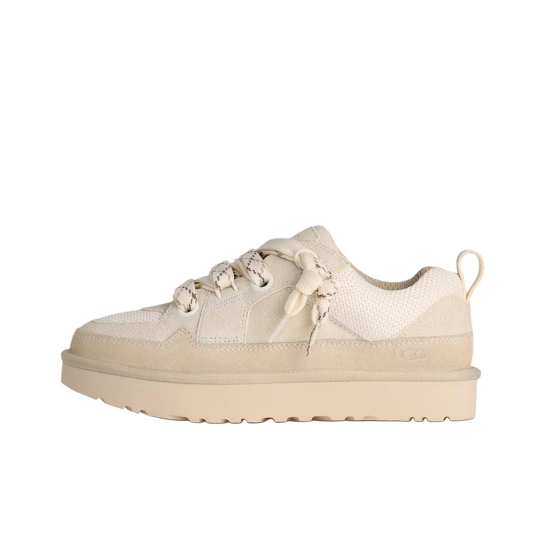 UGG 双色系带 简约舒适 低帮 板鞋 明星同款 茉莉白 1168890-JSM