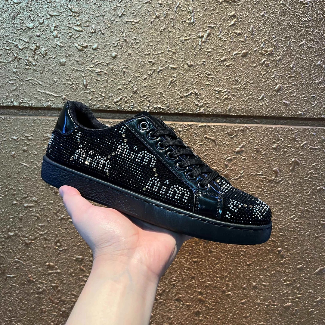 欧洲站2025男鞋休闲鞋黑武士鞋子男鞋烫钻男鞋子男士平跟板鞋男款