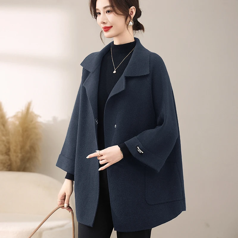 中年妈妈外套女中长款2025新款春装高贵中老年女秋装时尚毛呢大衣