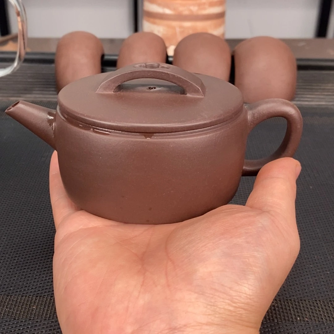 茶壶紫砂紫泥汉瓦容量220毫升