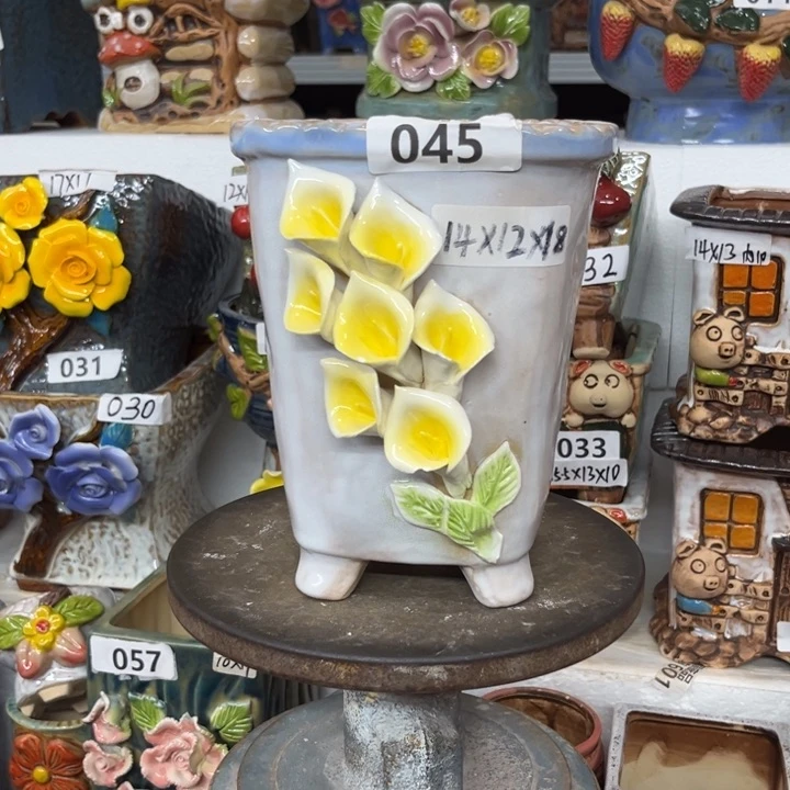 紫砂花盆粗陶材质多肉花盆