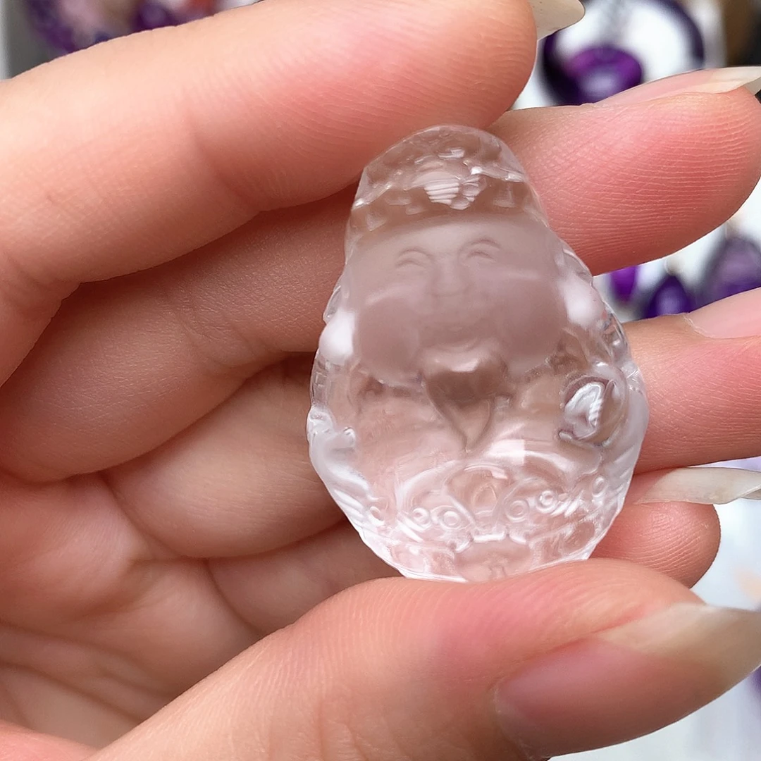 未镶嵌珠宝半成品水晶L 财神小摆件孤品