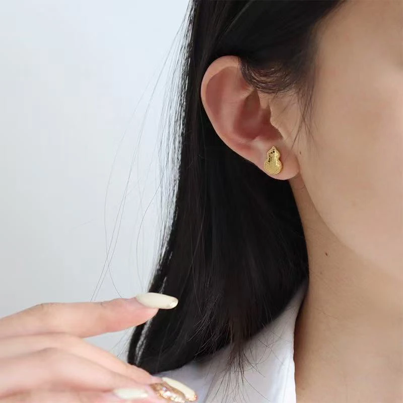 黄铜耳饰 葫芦】轻奢耳钉气质百搭经典简约精致素款耳钉