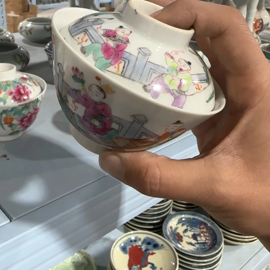 瓷片摆件手绘瓷器全部处理