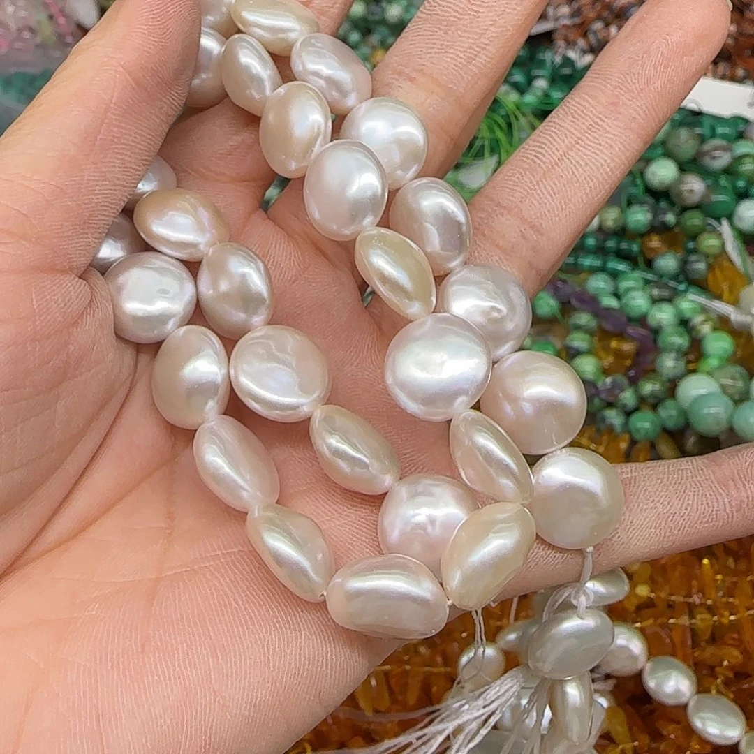 姚***洋玛瑙/玉髓合金珠宝半成品珍珠拍四82发一条