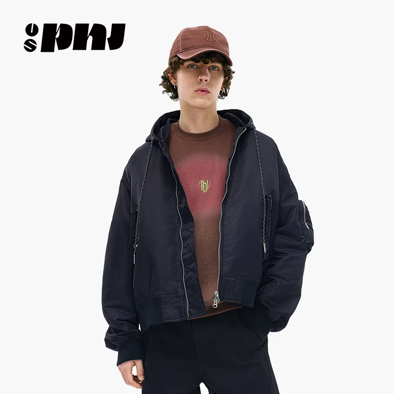 USPNJ秋新款时尚百搭连帽羽绒服外套男女宽松休闲上衣P254026303