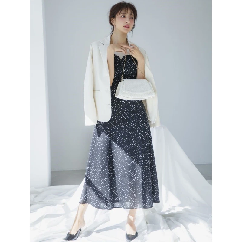 【强哥外贸】 人气杂志款 R 优雅气质百搭修身露背连衣裙白色轻奢时