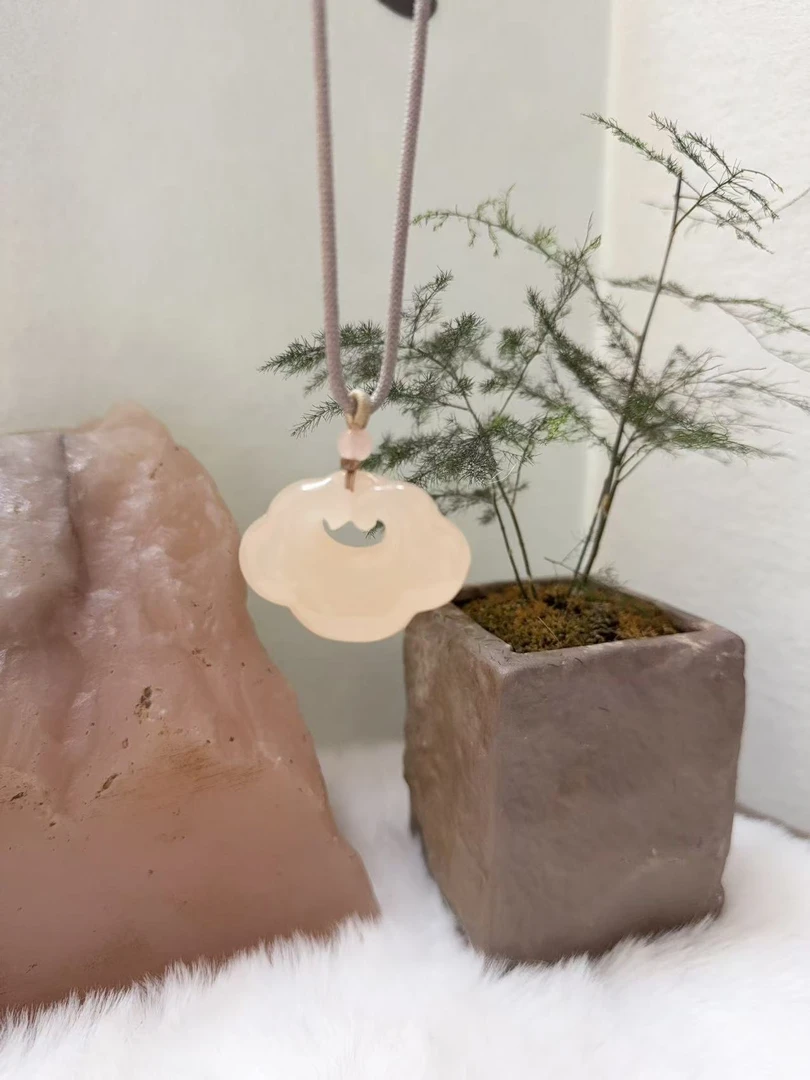 【一级藕粉玉如意锁】粉色如意锁创意精美004