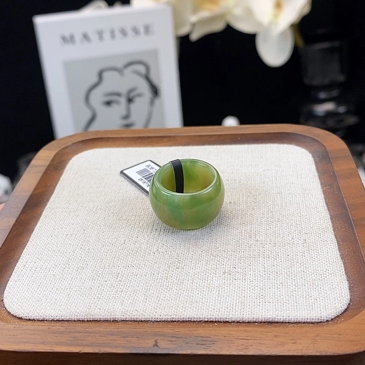 和田玉（糖玉）未镶嵌戒指Z71黑羊洞墩墩15.4