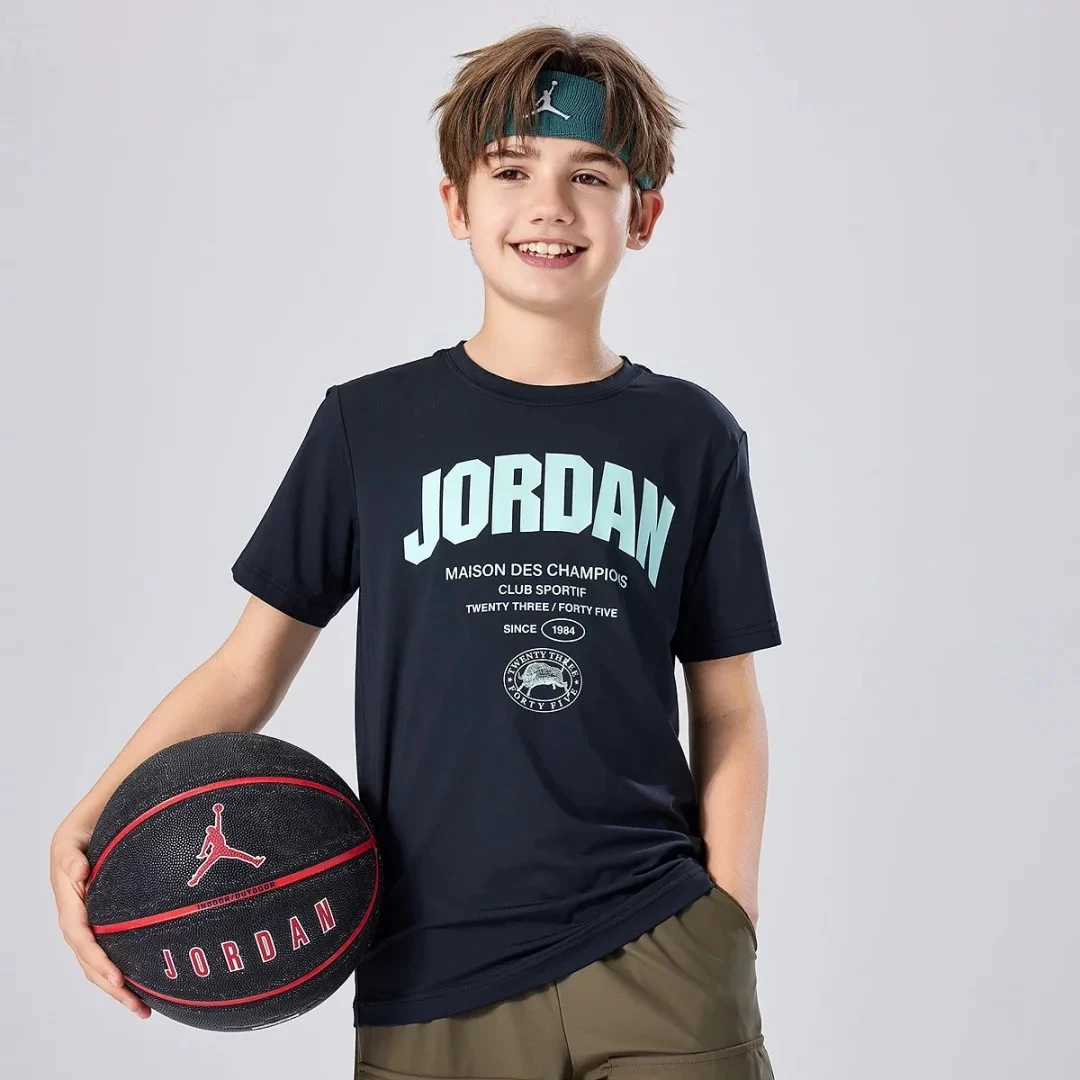 【官方旗舰】AIR JORDAN童装男童夏季短袖休闲运动时尚童装T恤D312