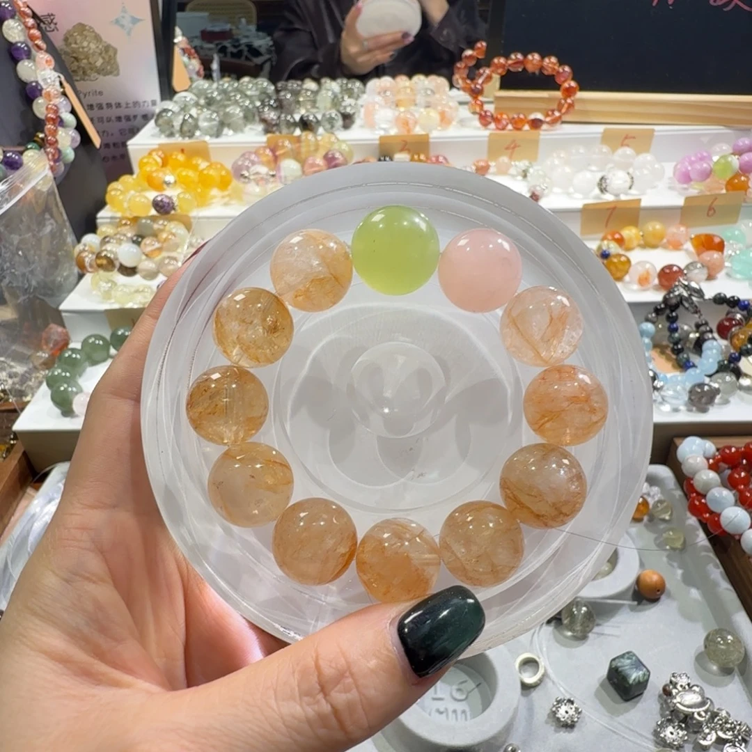 水晶未镶嵌手串胶花设计款手串