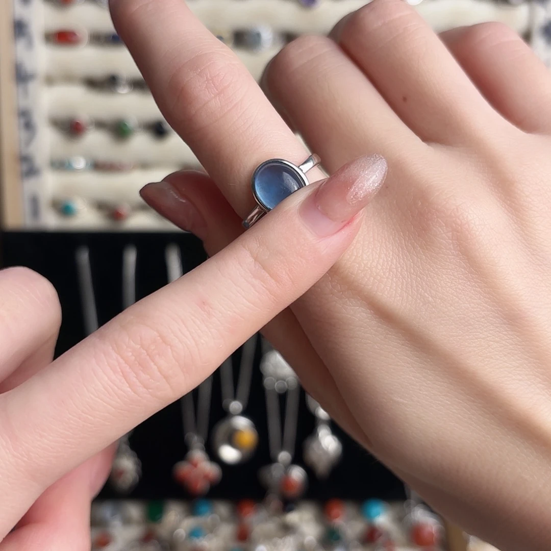 925银925银蓝戒指