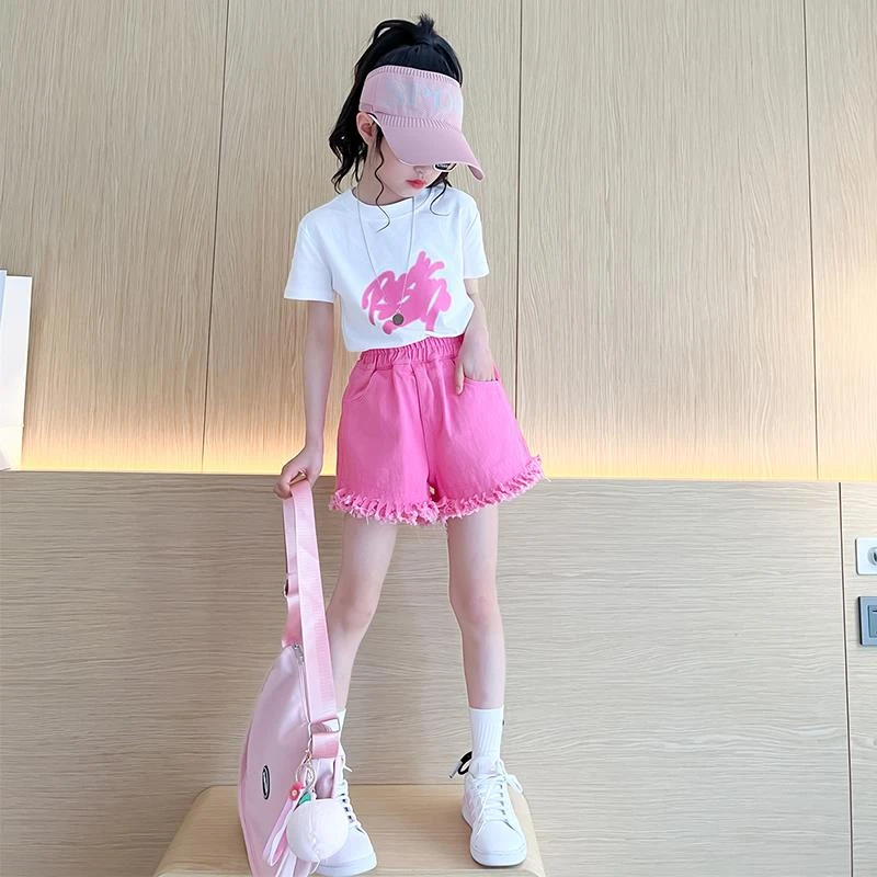 FAVMARTHA女童夏季套装2025新款儿童夏装洋气时髦童装小女孩炸街