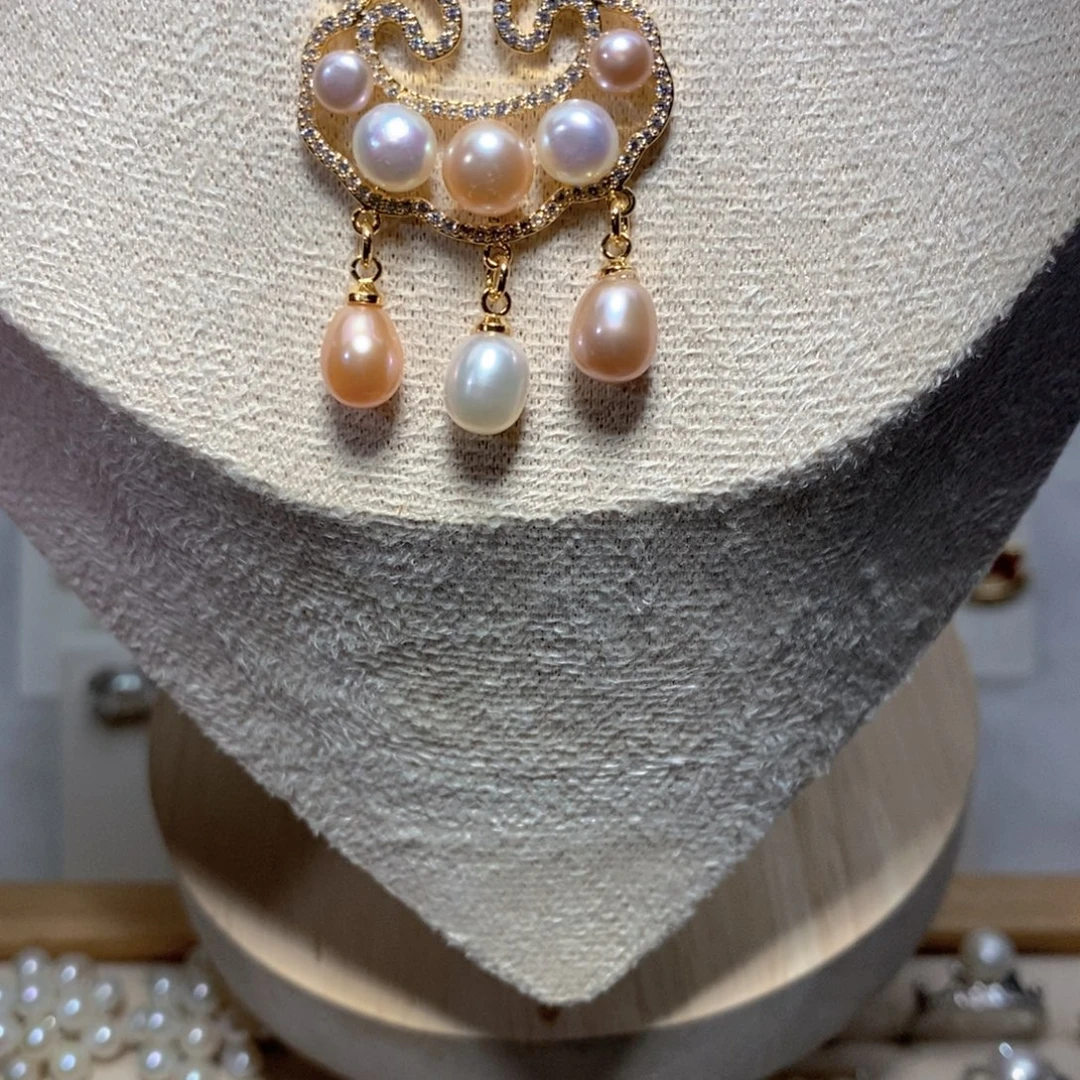 银S925镶嵌淡水珍珠耳饰