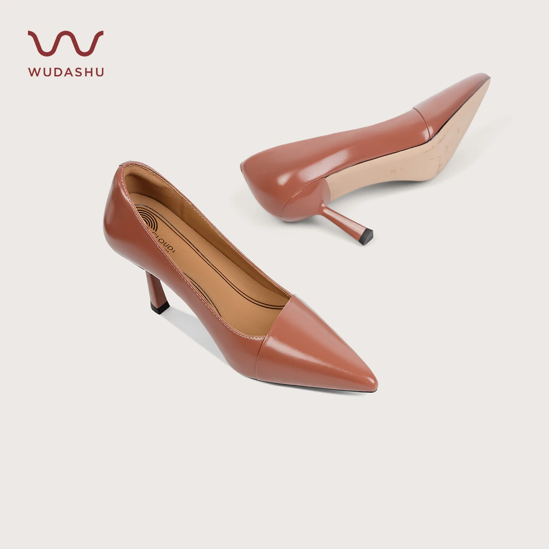 [双重缓震]吴大叔红云鞋气质尖头高跟鞋通勤工作鞋女浅口细跟女鞋