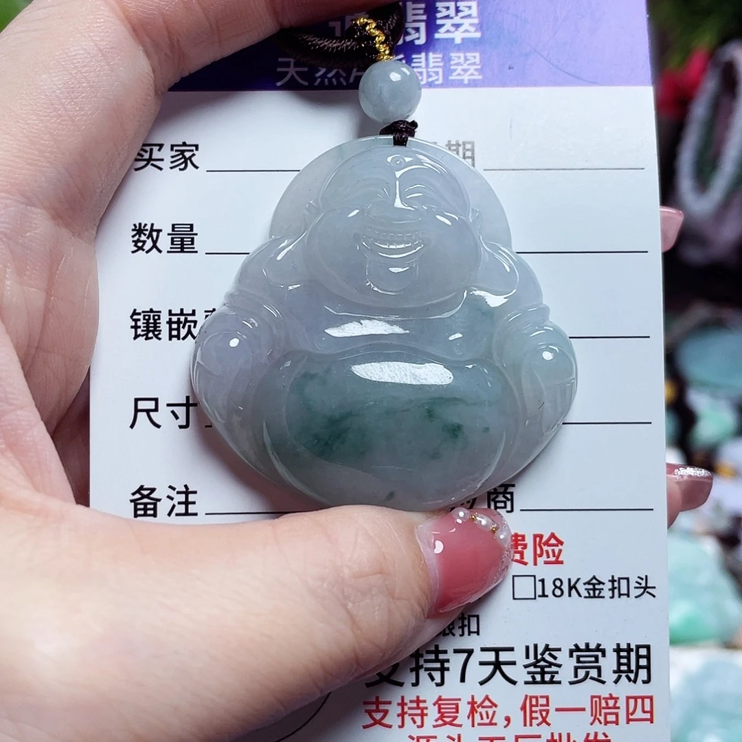 翡翠未镶嵌颈饰佛公08