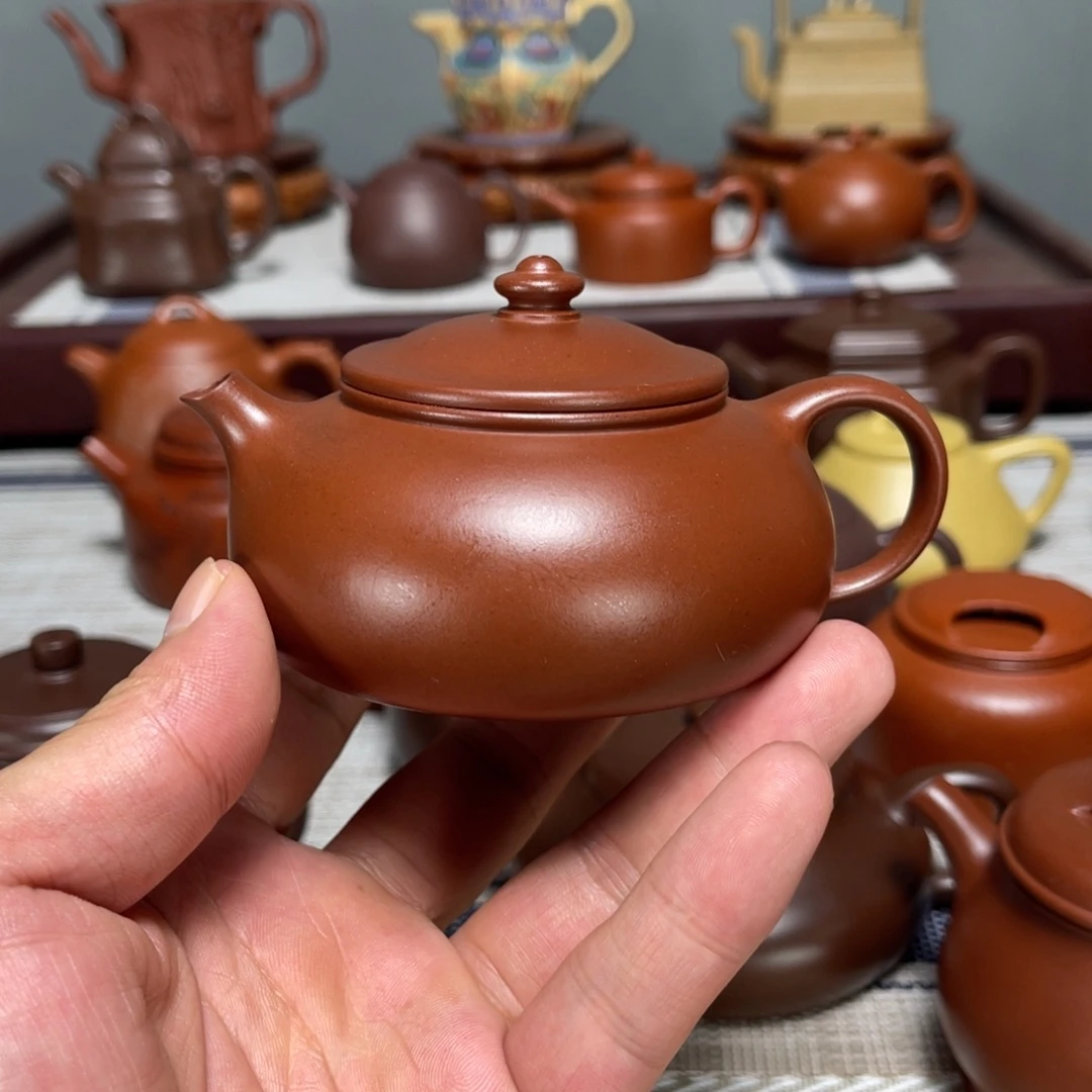 春***雨茶壶紫砂红皮龙寒江
