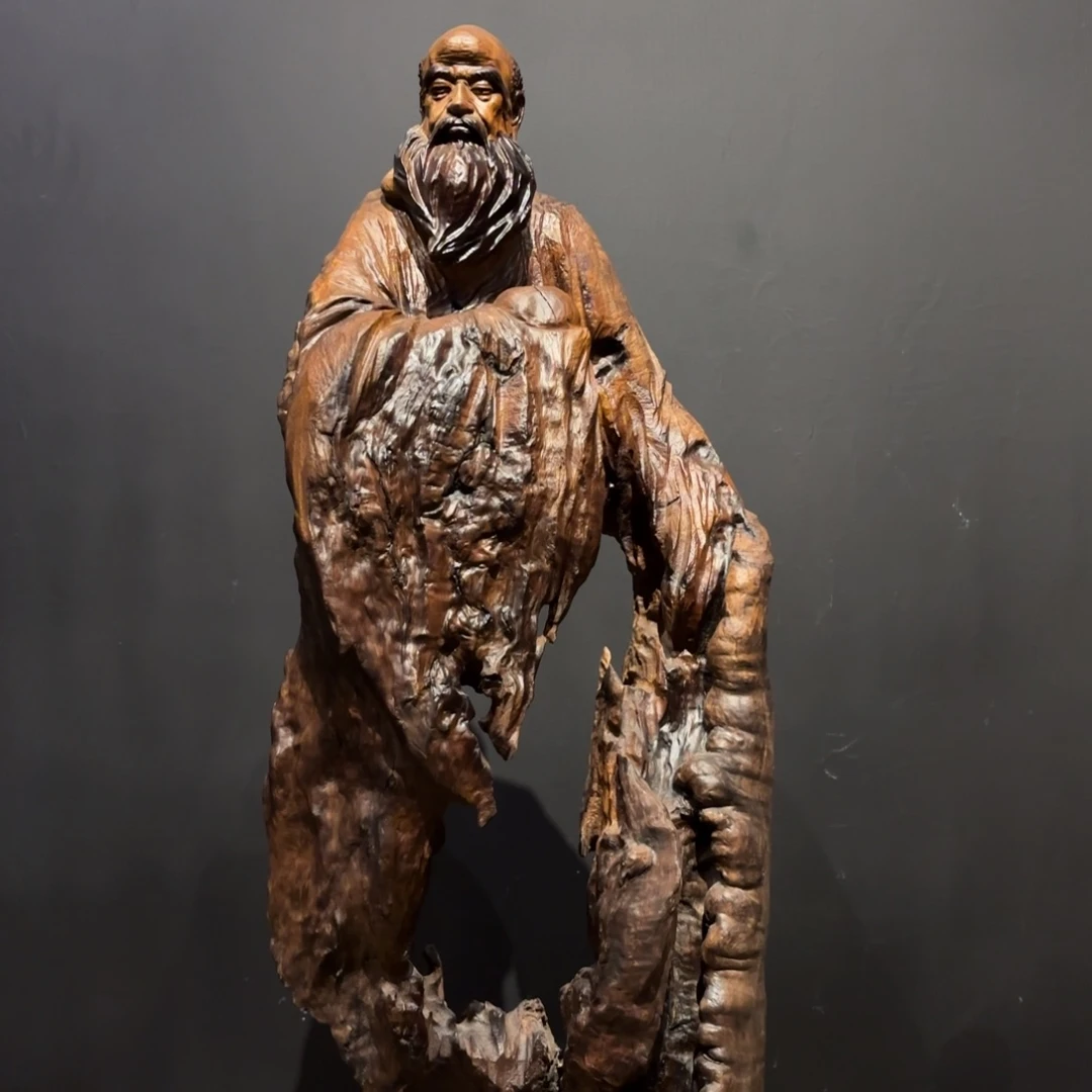 楠木达摩祖师整木雕刻
