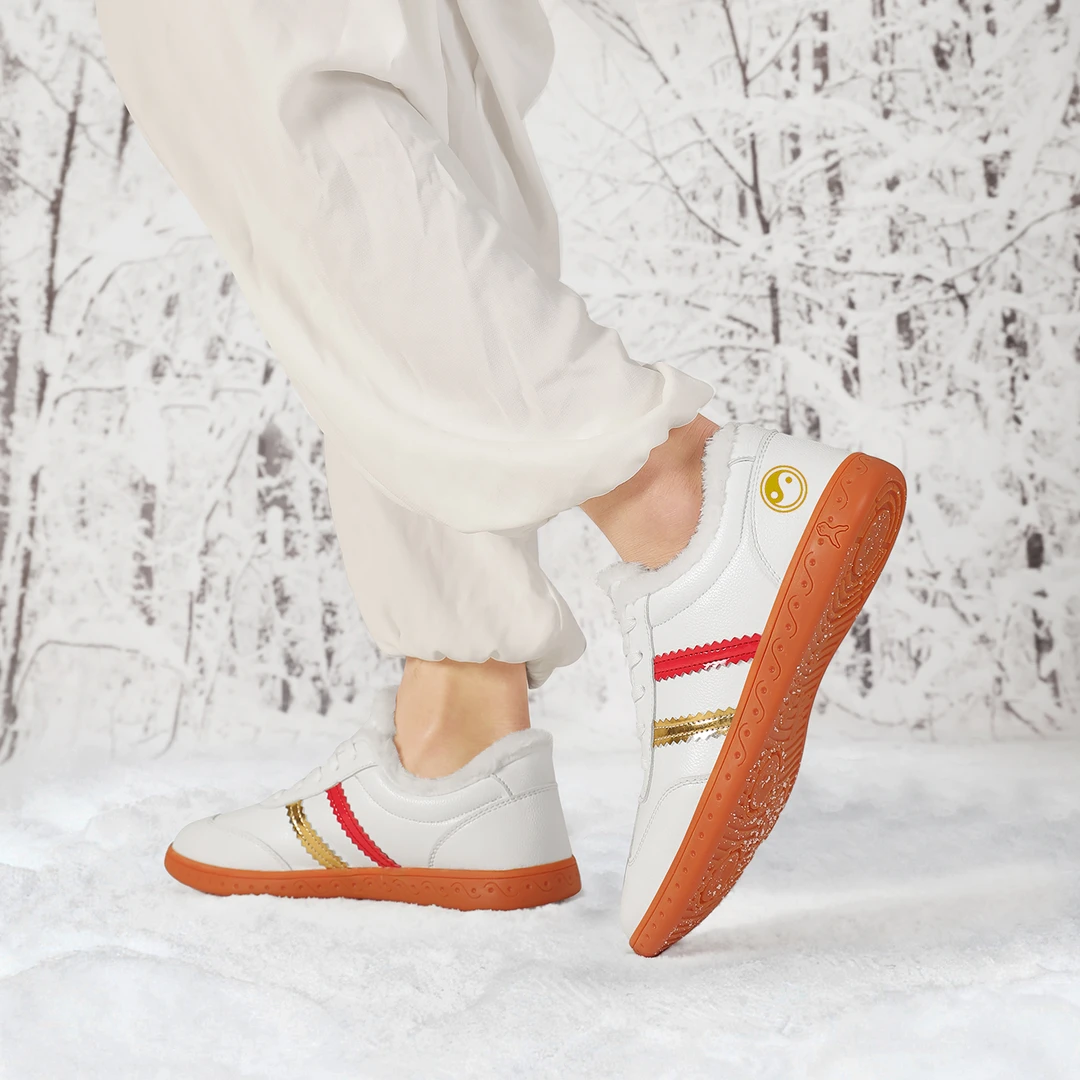 官方太极鞋真皮牛筋软底专业太极拳比赛练功鞋男女同款秋冬加绒鞋