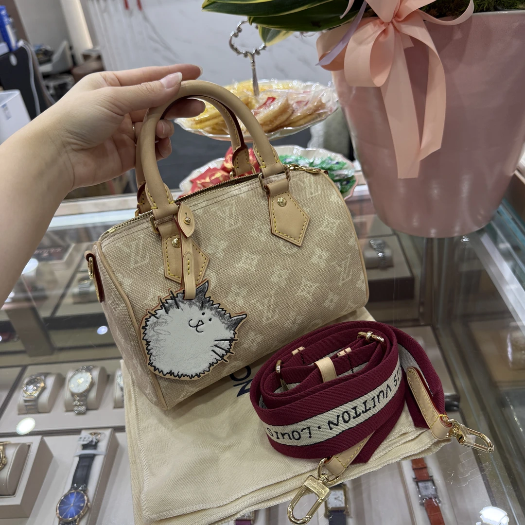 99新 LouisVuitton/路易威登 XSY/丹宁speedy20复古单肩包枕头包