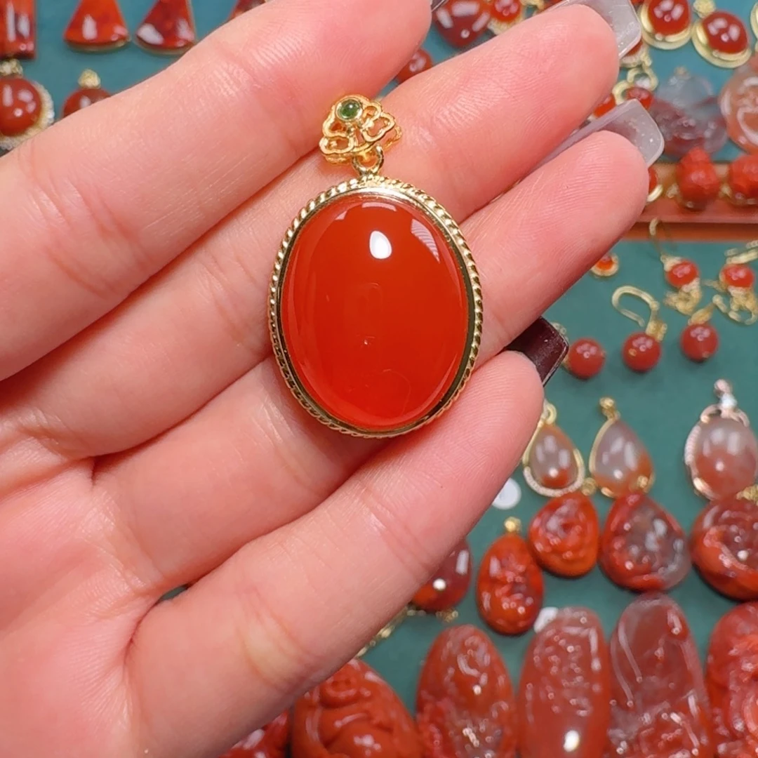 南红玛瑙南红银S925镶嵌