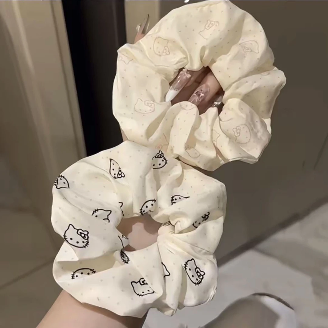 新款韩系猫咪发圈甜美可爱马尾气质大肠头绳简约设计少女发饰发绳