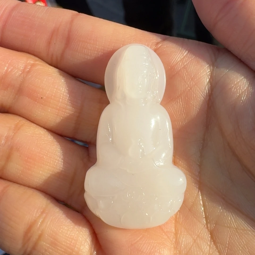 和田玉颈饰未镶嵌白玉观音TZ多样性拍一发一