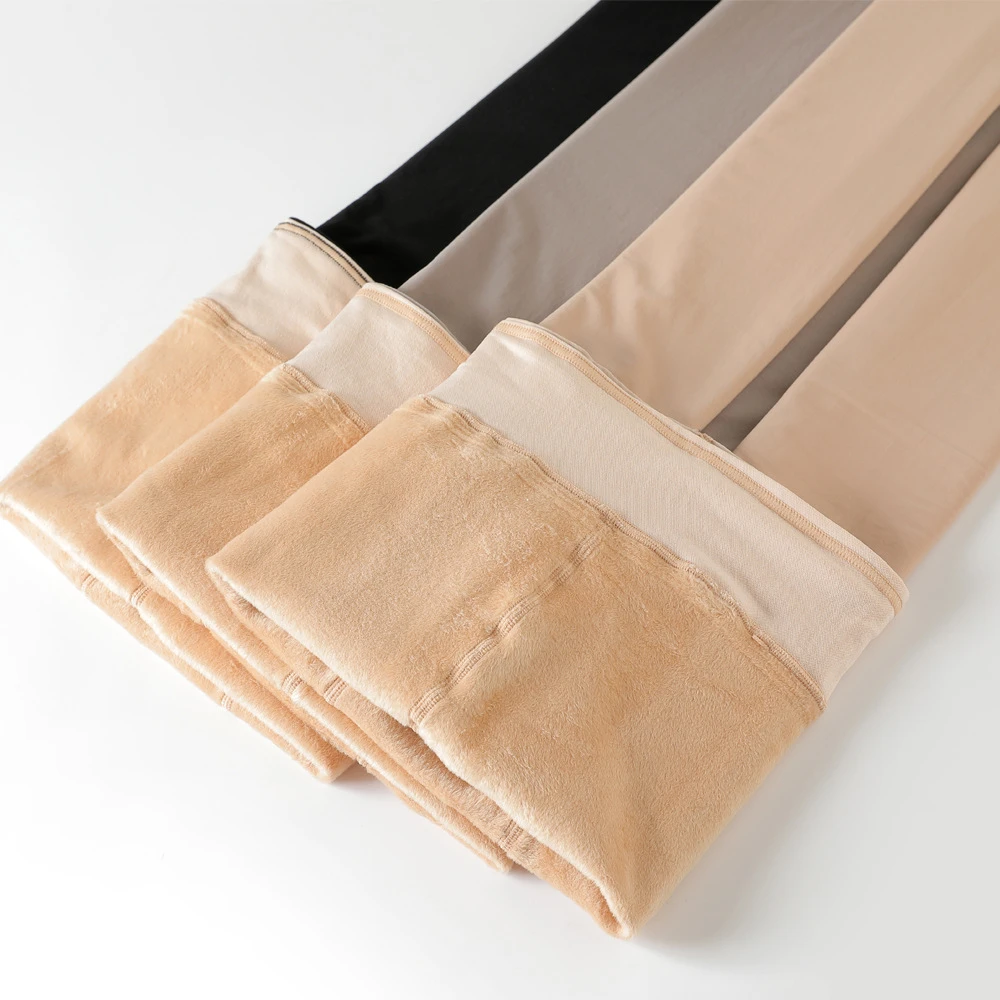 【爆款】双层光腿神器女打底裤加绒底防滑保暖裤防勾丝外穿灰透肤新